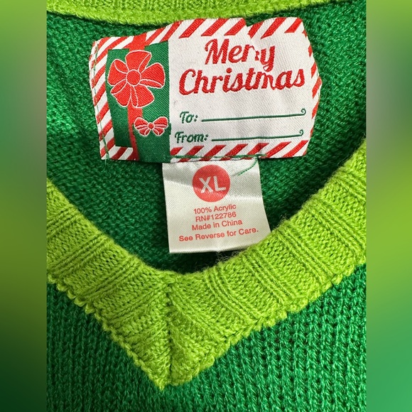 Merry Christmas Vest Bows Embroidered Bright Colors sleeveless size XL - Picture 4 of 6